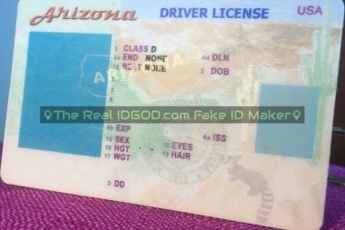 Arizona fake id template with optical variable ink.