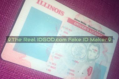 Illinois fake id template with optical variable ink.