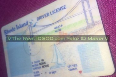 Rhode Island fake id template with optical variable ink.