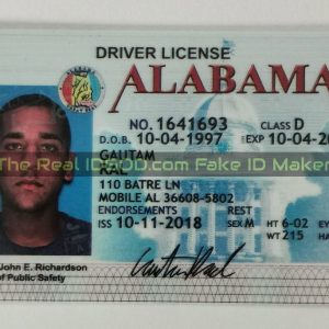 Alabama fake id card made by IDGod