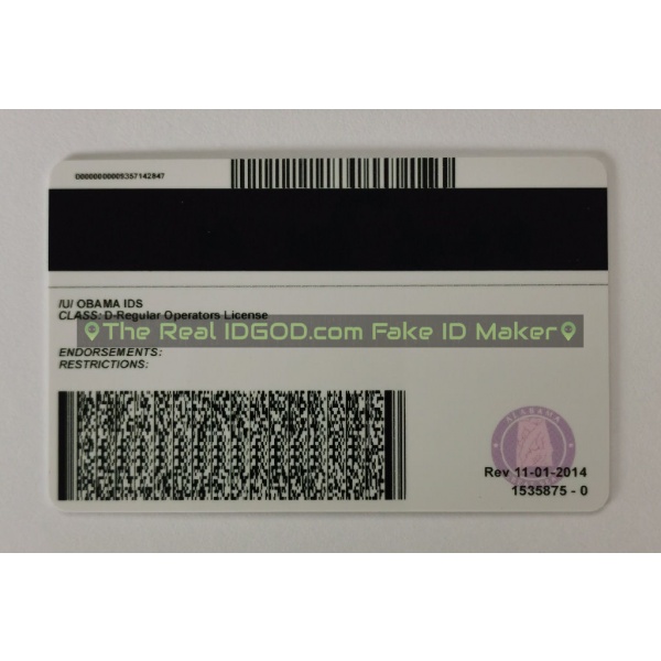 Alabama scannable fake id card backside