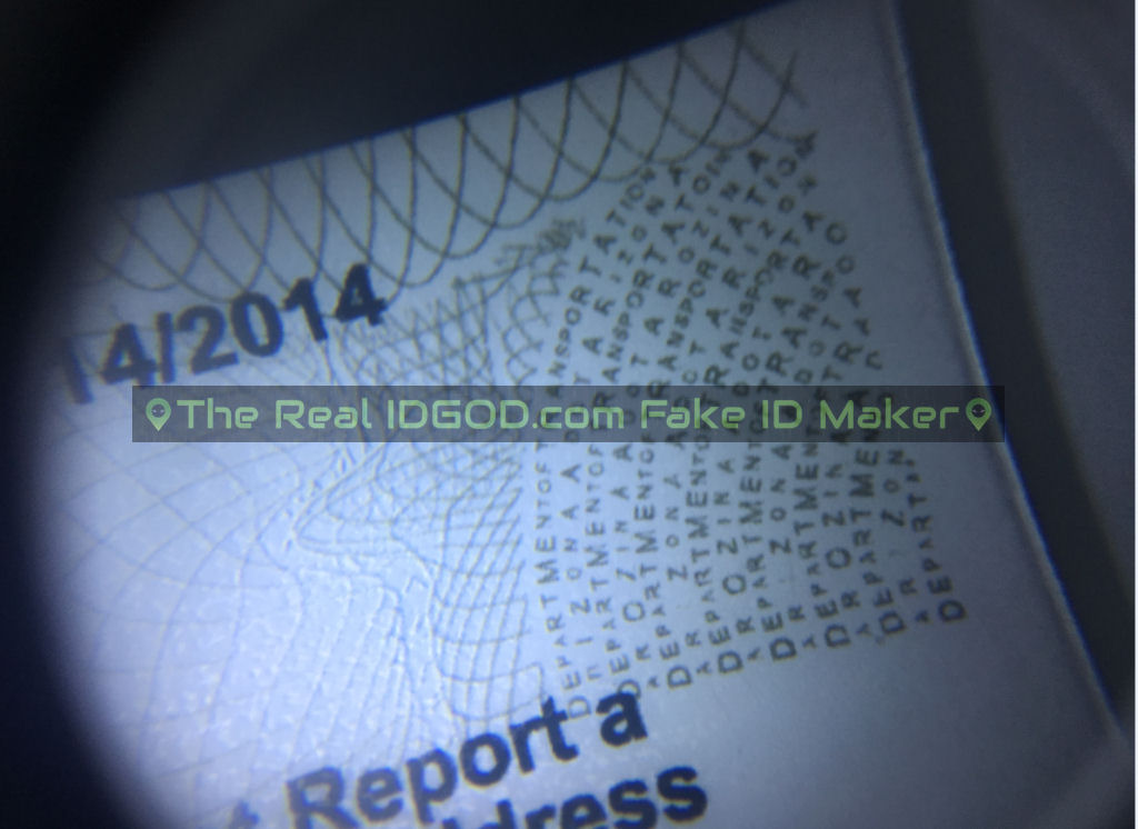 Arizona fake id card microprint.