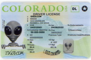 Colorado fake id card.