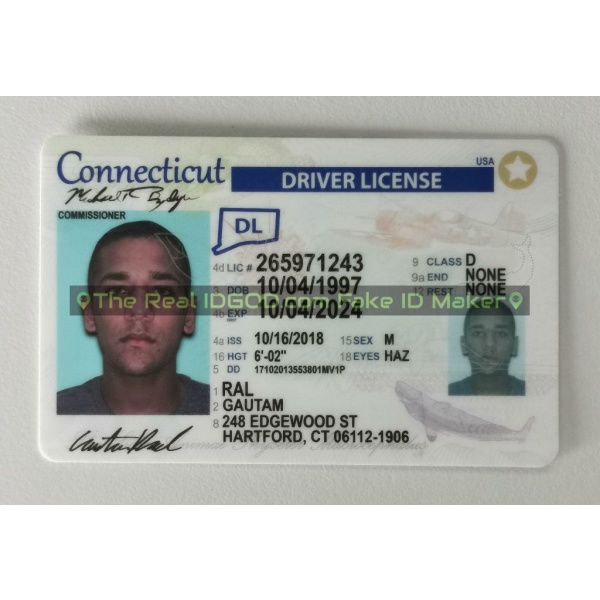 Connecticut fake id card made by IDGod