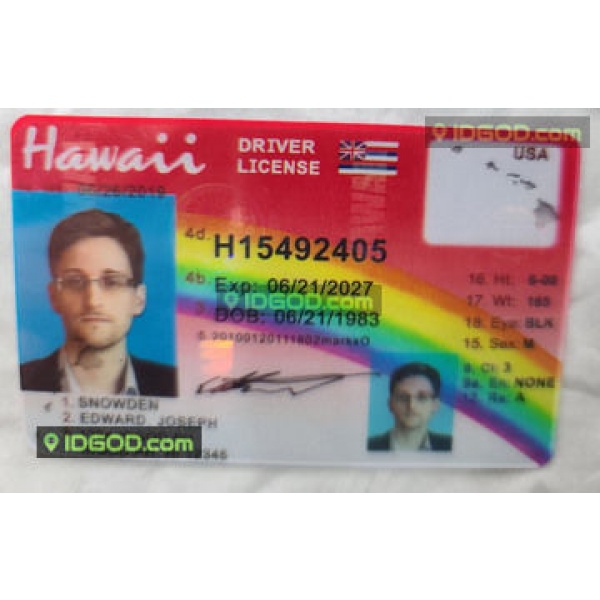 Hawaii fake id card.