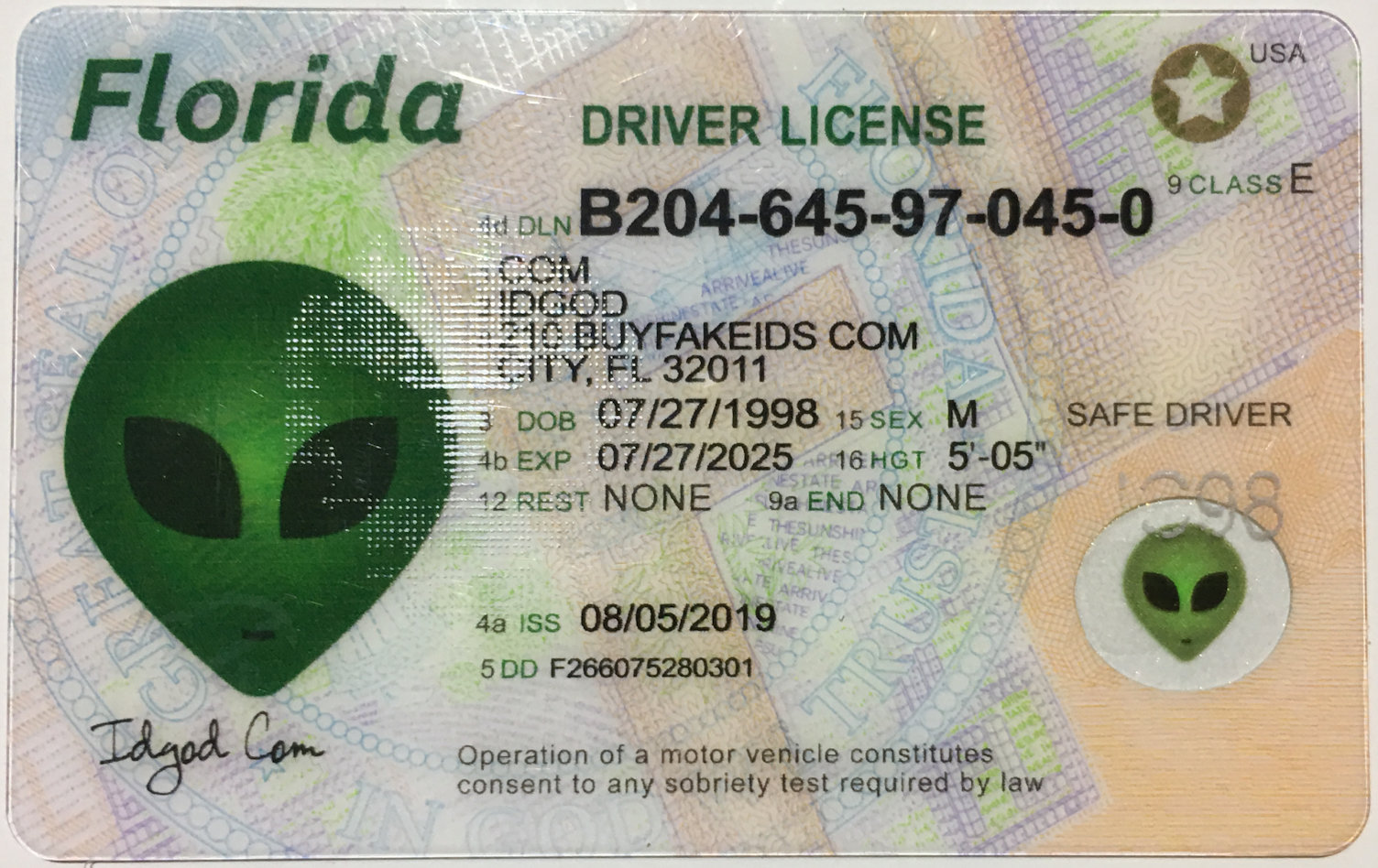 Florida fake id made by Idgod.