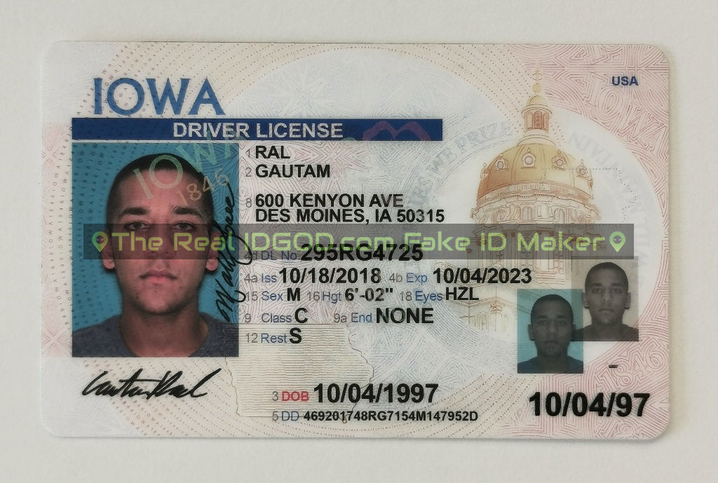 Iowa fake id card made by IDGod
