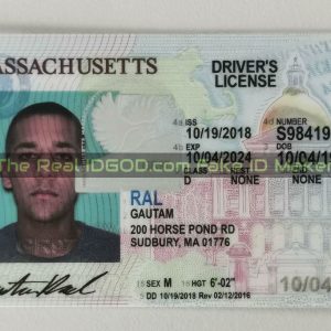 Massachusetts fake id card made by IDGod