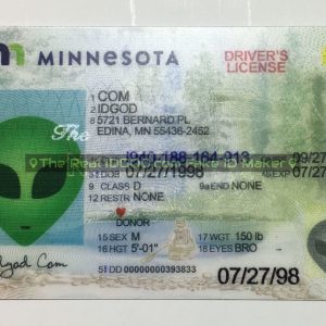 Minnesota fake id card made by IDGod