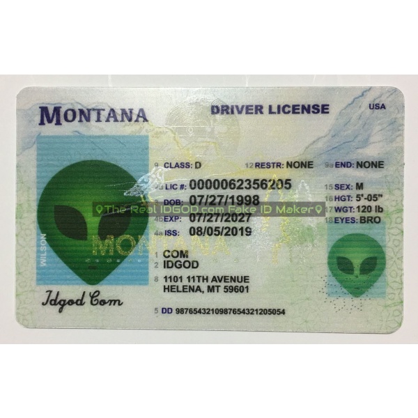 Montana fake id card made by IDGod