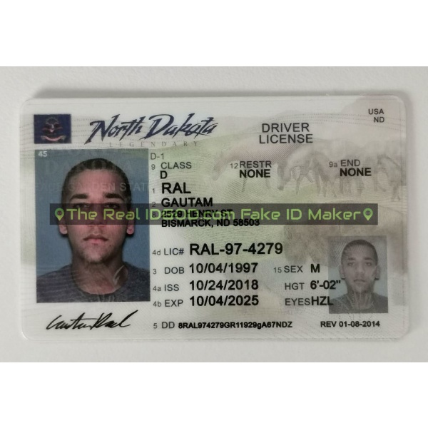 North Dakota fake id card made by IDGod