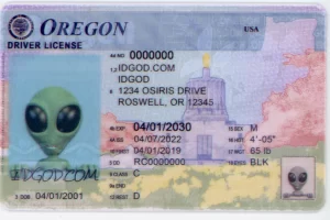 Oregon fake id card.