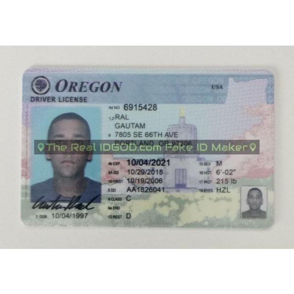 Oregon fake id card made by IDGod