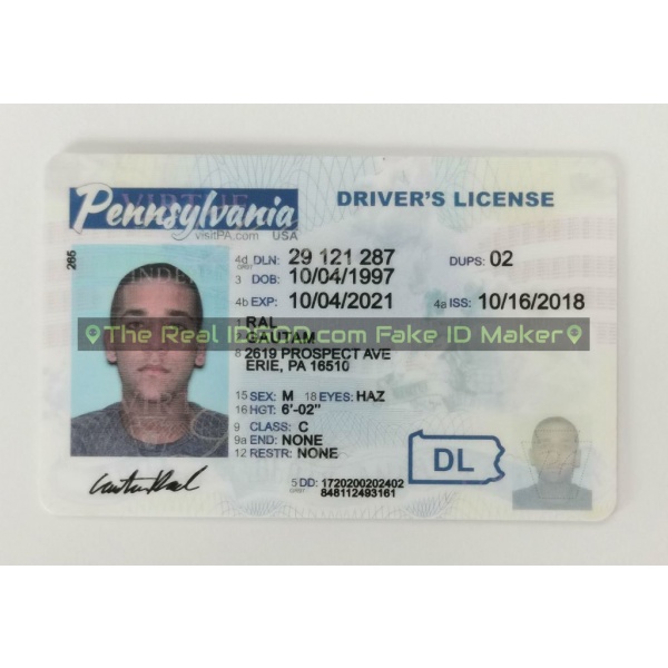Pennsylvania fake id card made by IDGod