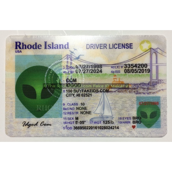 Rhode Island fake id card made by Idgod