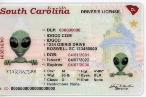 South Carolina fake id card.