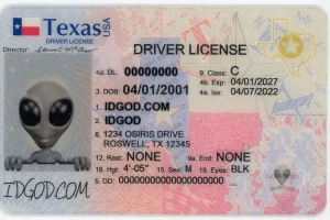 Texas fake id card.