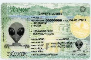 Vermont fake id card.