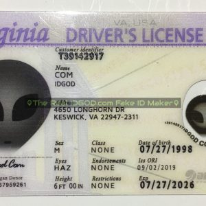 Virginia fake id card made by IDGod