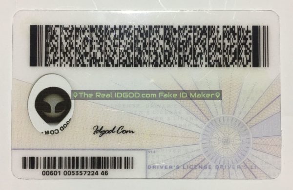 Virginia scannable fake id card backside