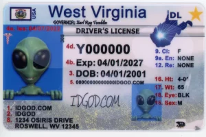 West Virginia fake id card.