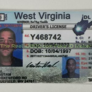 West Virginia fake id card made by IDGod