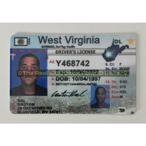 West Virginia fake id card made by IDGod