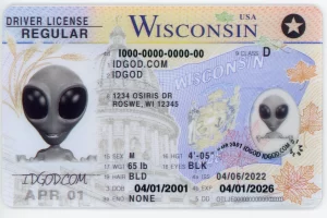 Wisconsin fake id card.