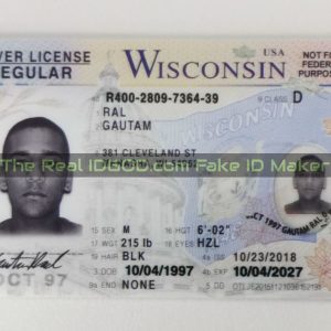 Wisconsin fake id card made by IDGod