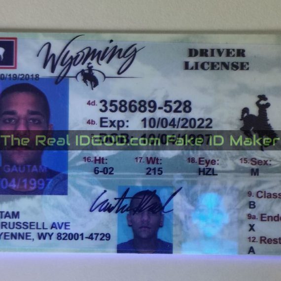Wyoming Fake ID Buy premium scannable fake ids by IDGod